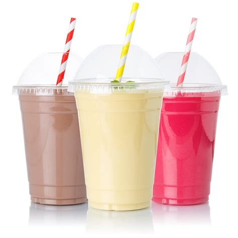 Premium Photo Chocolate Vanilla Strawberry Milk Shake Milkshake Collection Straw In A Cup