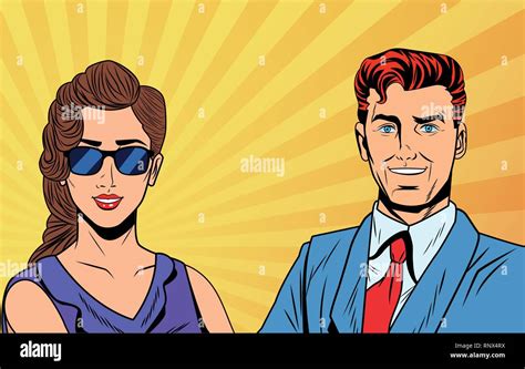 pop art business couple stock vector image and art alamy