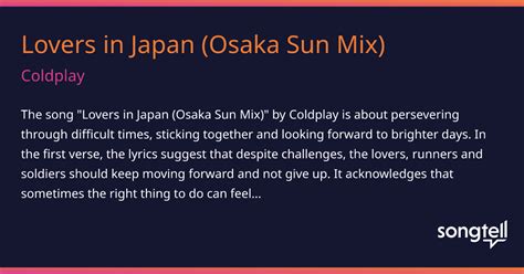 Meaning Of Lovers In Japan Osaka Sun Mix By Coldplay
