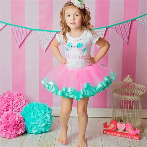 Cute Girls Tutu Skirts Baby 3layers Pink Tulle Pettiskirts With Aqua