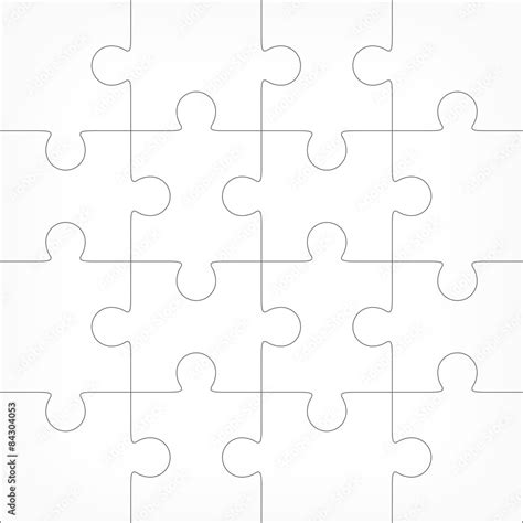 Jigsaw Puzzle Blank Template 4x4 Stock Vector Adobe Stock