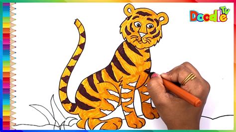 Learn How To Draw A Tiger For Kids Step By Step Tiger Drawing For Kids