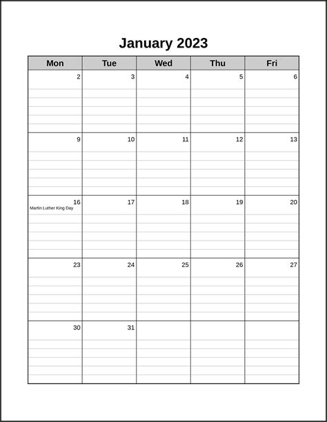 2023 2024 Monthly Calendar Printable Template Download Monthly Calendar