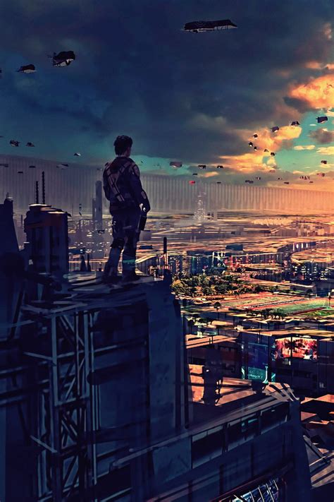 640x960 Science Fiction Cityscape Futuristic City Digital Art 4k Iphone