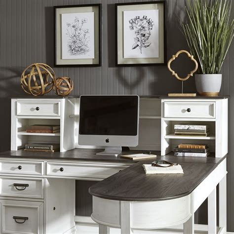 Liberty Furniture Allyson Park Transitional L Shaped Desk With Hutch