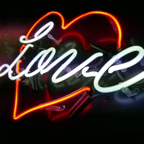 Love Heart Typographic Neon Light Sign By Brilliant Neon