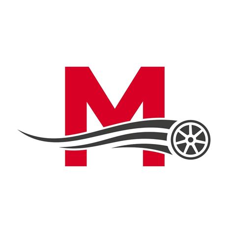 Sport Car Letter M Automotive Car Repair Logo Design Concept With