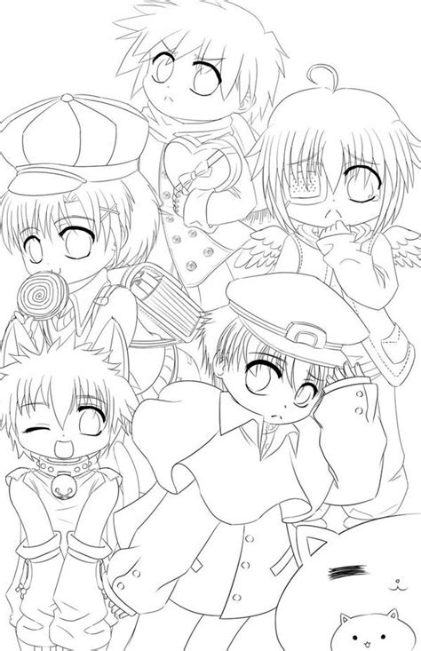 Anime Chibi Boy And Girl Coloring Pages Map Of World
