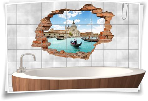Auch für deine wellnessoase haben wir passende fliesensticker und fliesenfolie! 3D-Fliesen-Bild-er italienische motive Deko Wand-tattoo ...
