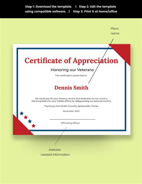 Veterans Day Appreciation Certificate Template Download In Word