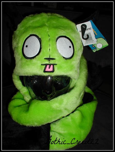 Invader Zim Gir Alien Ears Hat Mitten Scarf Plush Snood Nwt Sold Out