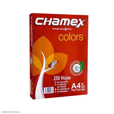Papel Fotocopia 75gr A 4 Pqtx250 Colores Variados Chamex Ofiplace