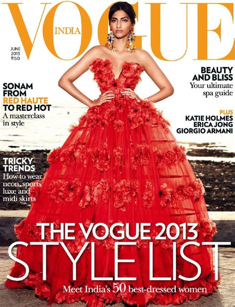 Vogue India June 2013 Sonam Kapoor On The Magazine Cover Vogue