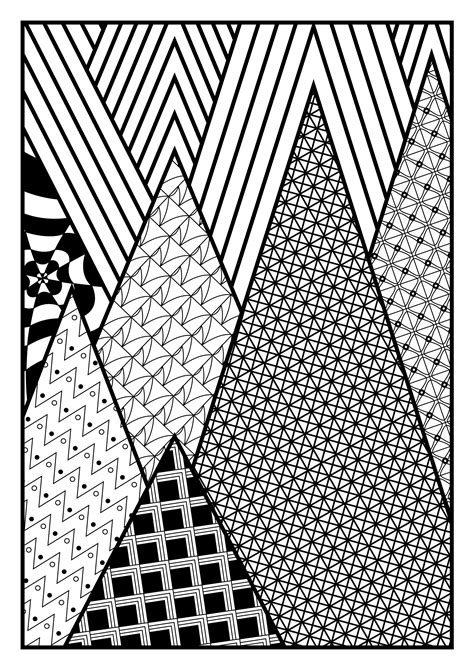 Zentangle Wall Art Triangles Pattern Zentangle Patterns Triangle