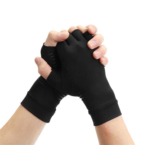 Pair Half Finger Gloves Anti Arthritis Copper Pain Relief Glove Hand