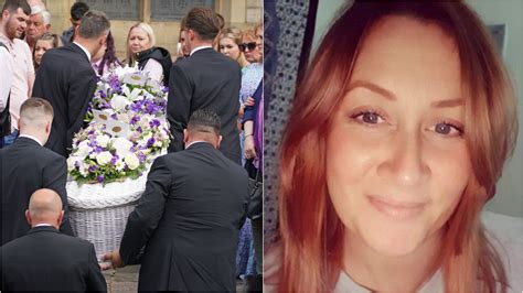 hundreds gather for funeral of burnley mother of two katie kenyon found dead in forest itv