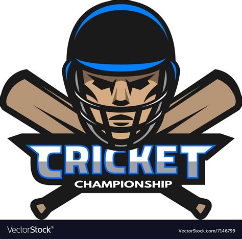 Cricket Player And Bats Sport Logo Royalty Free Vector Image