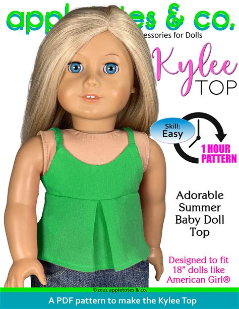 kylee top 18 inch doll sewing pattern appletotes and co