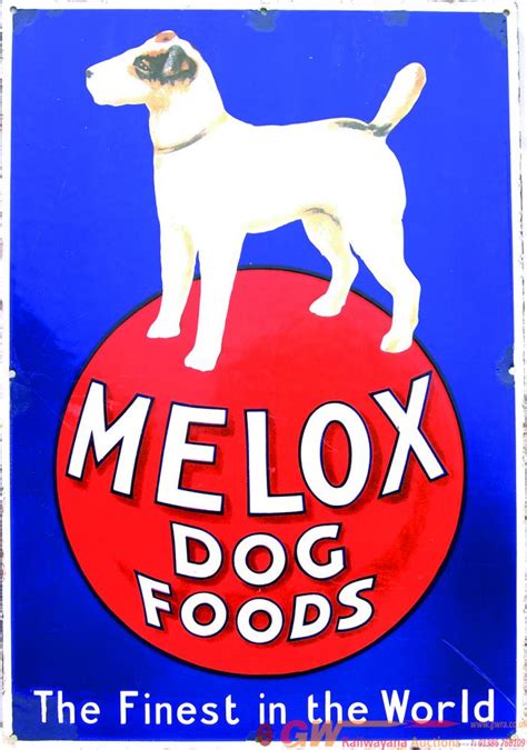 Enamel Advertising Sign Melox Dog Food The