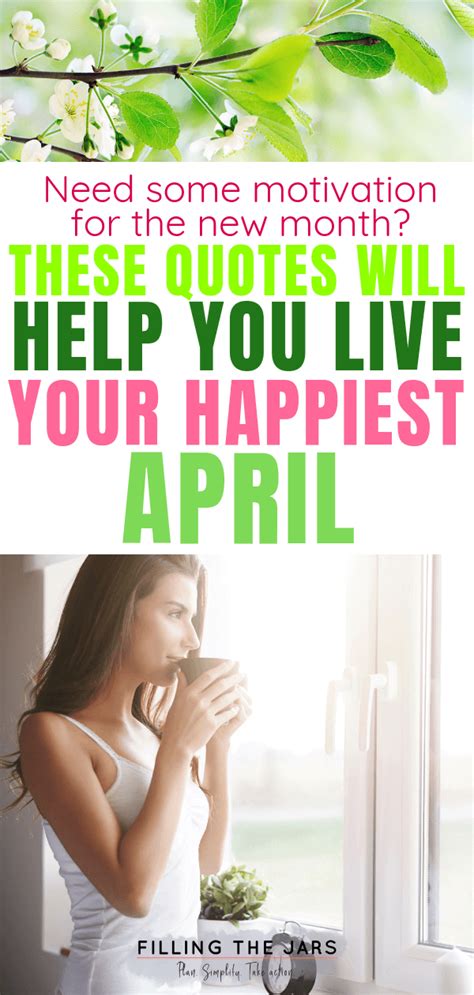 Motivational Quotes Of The Month For April Filling The Jars