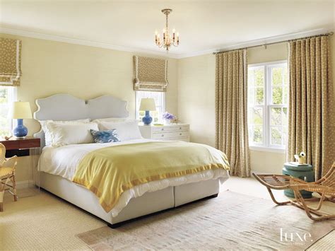 Eclectic Pale Yellow Master Bedroom Luxe Interiors Design