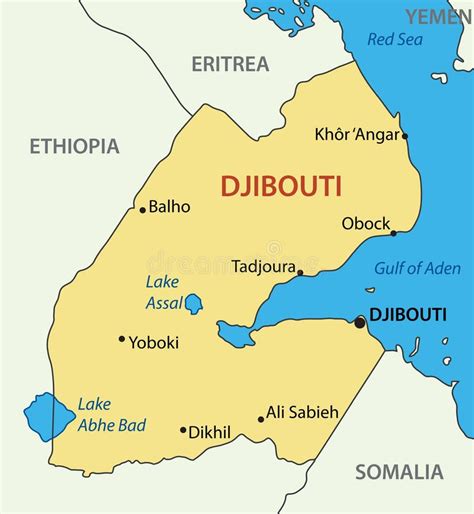 La République De Djibouti Carte Illustration Illustration De Vecteur Illustration Du Bleu
