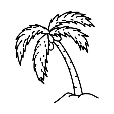 Coconut Tree Icon Doodle Hand Drawn Or Outline Icon Style 1976612
