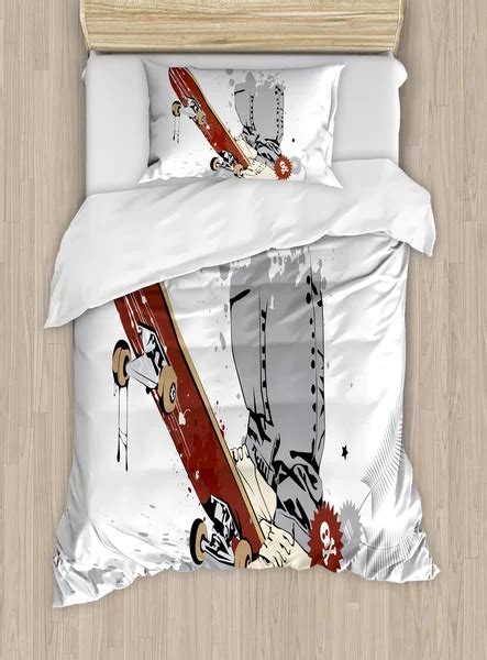 East Urban Home Skateboard With Feet In Sneakers Duvet Cover Set Contemporary Duvet Covers