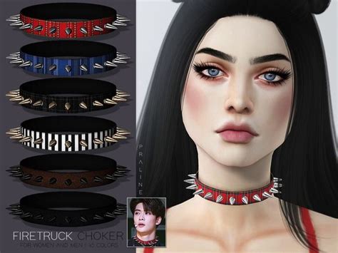 Pralinesims Firetruck Choker Chokers Sims 4 Sims