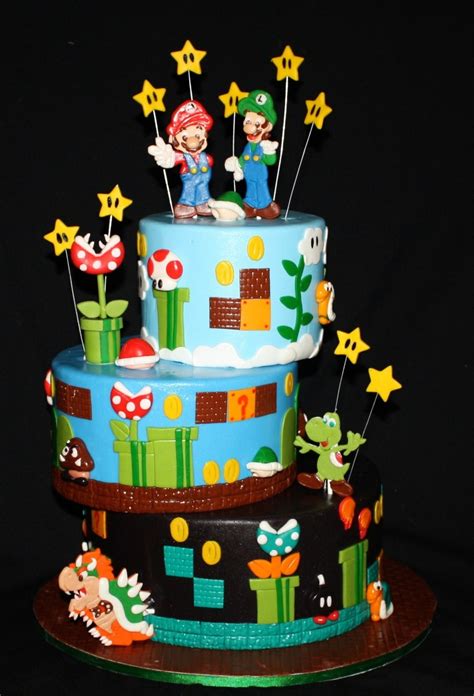 Mario Levels Birthday Cake