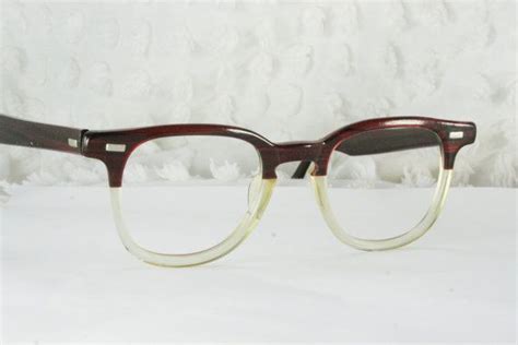 60s mens glasses 1960 s browline eyeglasses red by thayereyewear 129 00 vintage glasses men