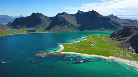 Beach Lofoten Islands Is An Archipelago In The County Of Nordland