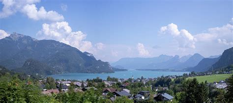 Panorama Wolfgangsee The Largest Lake In Austria Along