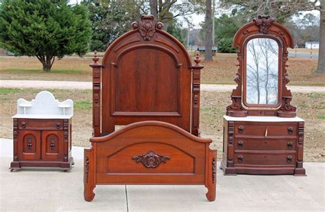 Shop wayfair for the best marble top bedroom set. Regal Victorian Walnut 3 piece QUEEN Size Bed Marble Top ...
