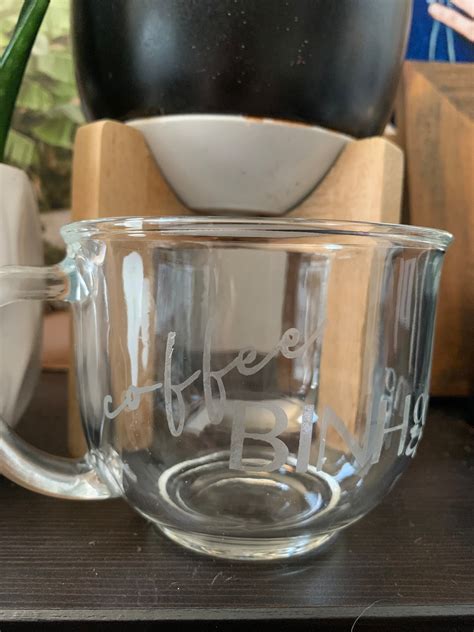 Large Coffee Muglatte Mug 18oz Glass Etch Personalized Etsy