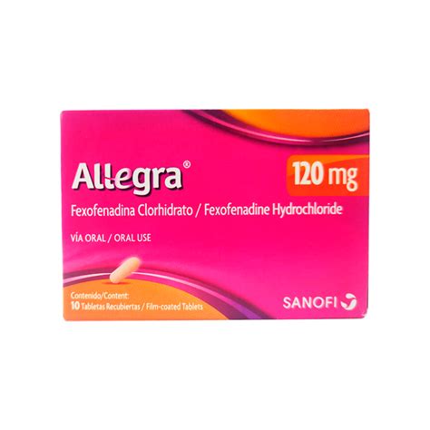 Allegra 120 Mg Tabletas Recubiertas Caja 10 Un Boticas Hogar Y Salud
