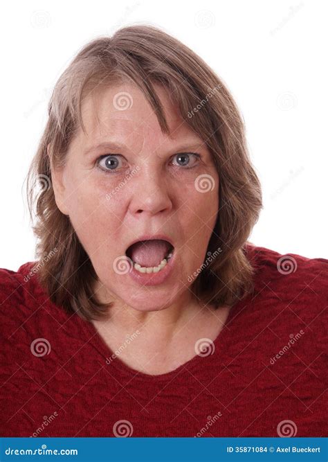 Mature Woman With Mouth Open Stock Images Image 35871084