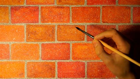 Drawing Realistic Brick Wall In Watercolor Easy And Simple Youtube