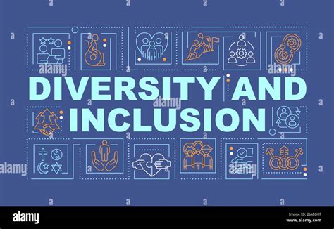 Diversity And Inclusion Word Concepts Dark Blue Banner Stock Vector