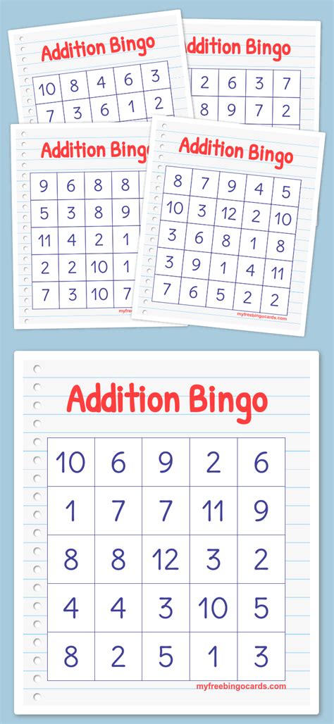 Addition Bingo Printable Printable World Holiday