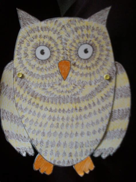 Hand Illustrated Split Pin Puppet Owl Articulated Owl Art Club