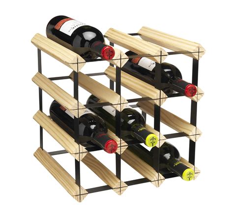 Ckb Ltd Wood And Metal Wine Rack Stackable Holds 12 Bottles