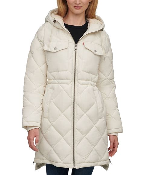 levi s quilted fleece lined hooded parka macy s