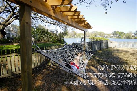 Escaping to your own yard or garden is an extraordinary treat. DIY Wooden Hammock Stand • Charleston Crafted