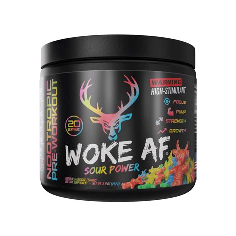 Bucked Up Woke Af Pre Workout Powder Increased Energy Sour Power 333