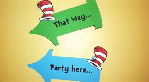 Dr Seuss Inspired Party Signs Thing 1 And Thing 2