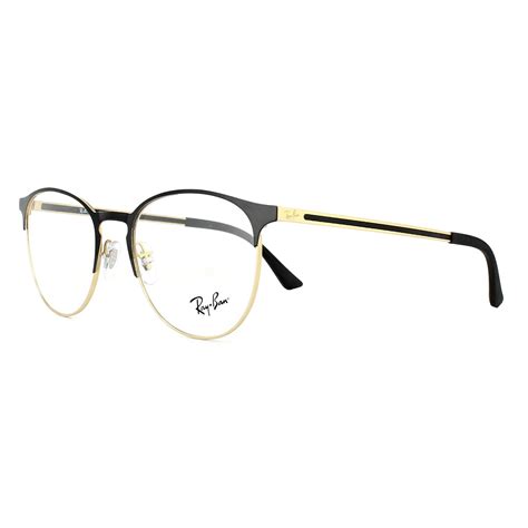 Ray Ban Glasses Frames 6375 2890 Gold Top On Black 51mm Ebay