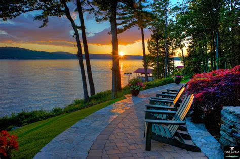 A Sunset Tonight From Governors Island On Lake Winnipesaukee In New