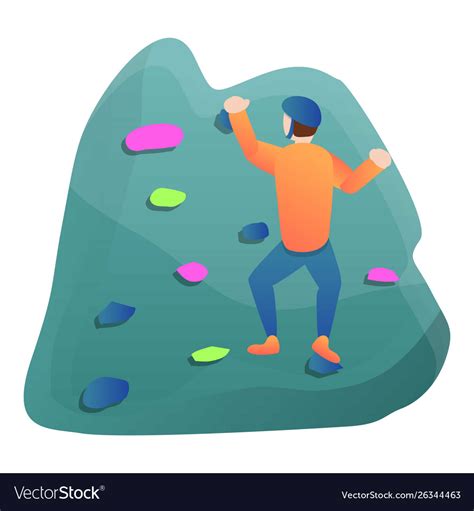 Rock Climbing Wall Icon Cartoon Style Royalty Free Vector
