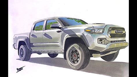 Drawing A Toyota Tacoma Realistic Youtube